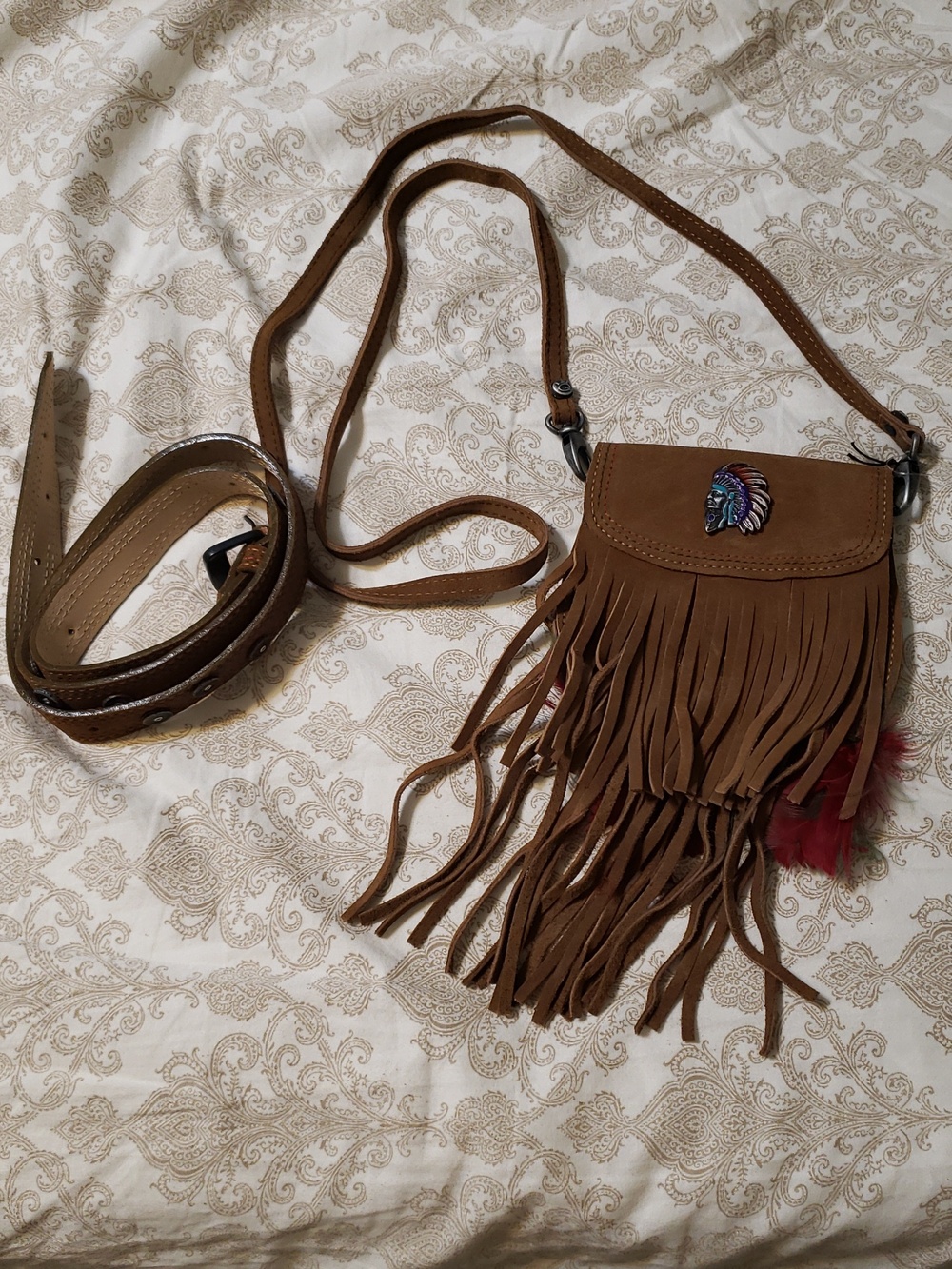 Save The Queen Leather Belt & Crossbody Set